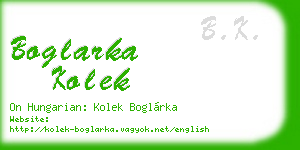 boglarka kolek business card